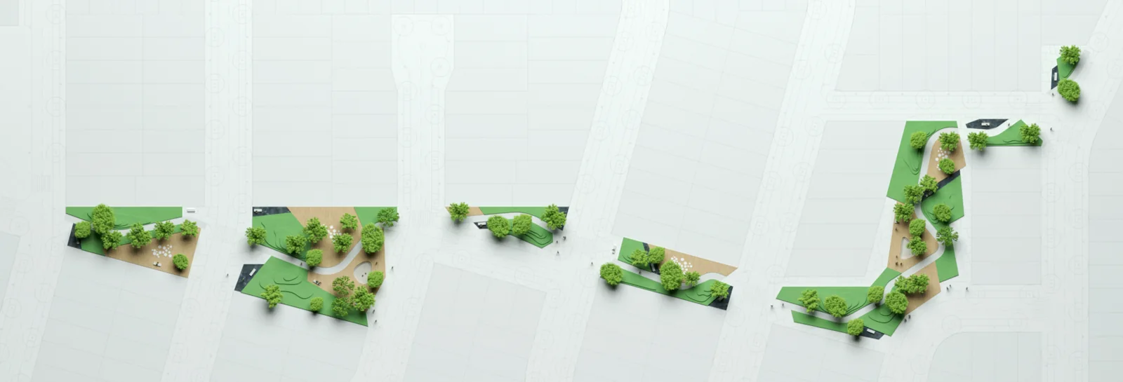 Studio working process: from sketch to geometry, design and model of a public-space intervention