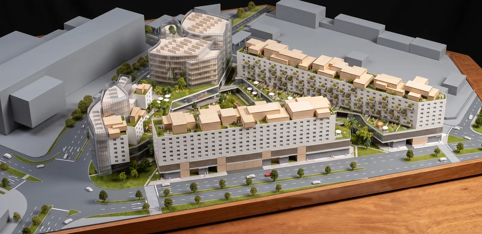 Maqueta de un conjunto residencial
