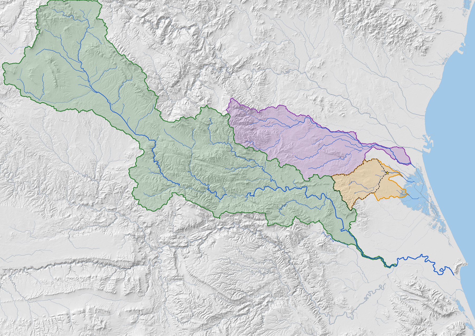 Regional context of the catchments